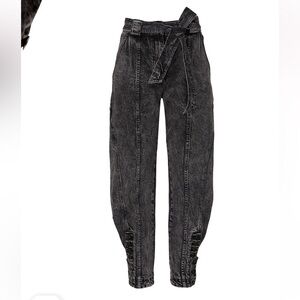 NWOT Ulla Johnson Carmen Acid Washed Blk Button Ankle Straight Fit Jeans Size 6